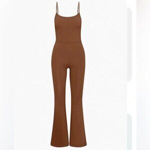 Aritzia Wilfred Free Divinity Kick Flare Jumpsuit Brown Size Small
